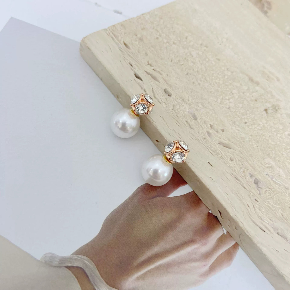 Tory Burch Crystal Pearl Reversible Earrings